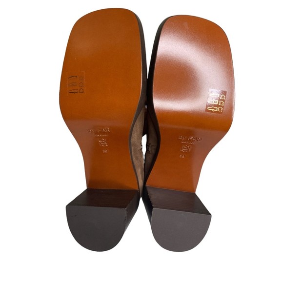 NIB By Far Women Ellen Suede Leather Ankle Boots Brown 39 Stacked Chunky Heel - Picture 14 of 15